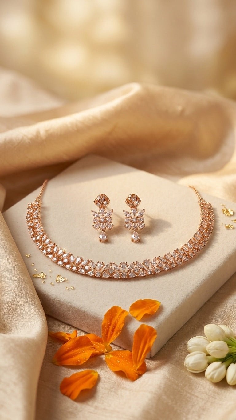 Jiya American Diamond Set | Ready-to-ship - Touch Of Elegance