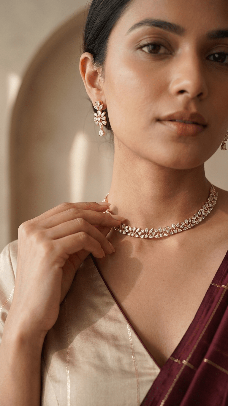 Jiya American Diamond Set | Ready-to-ship - Touch Of Elegance