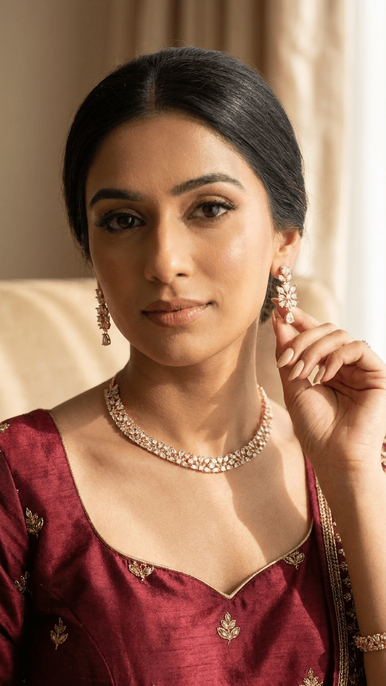 Jiya American Diamond Set | Ready-to-ship - Touch Of Elegance