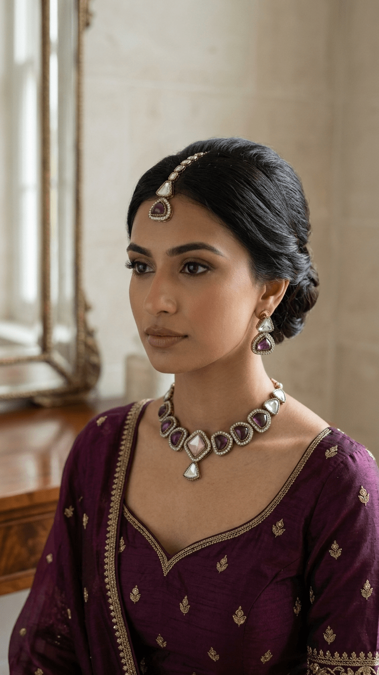 Kajal Purple Set | Ready-to-ship - Touch Of Elegance