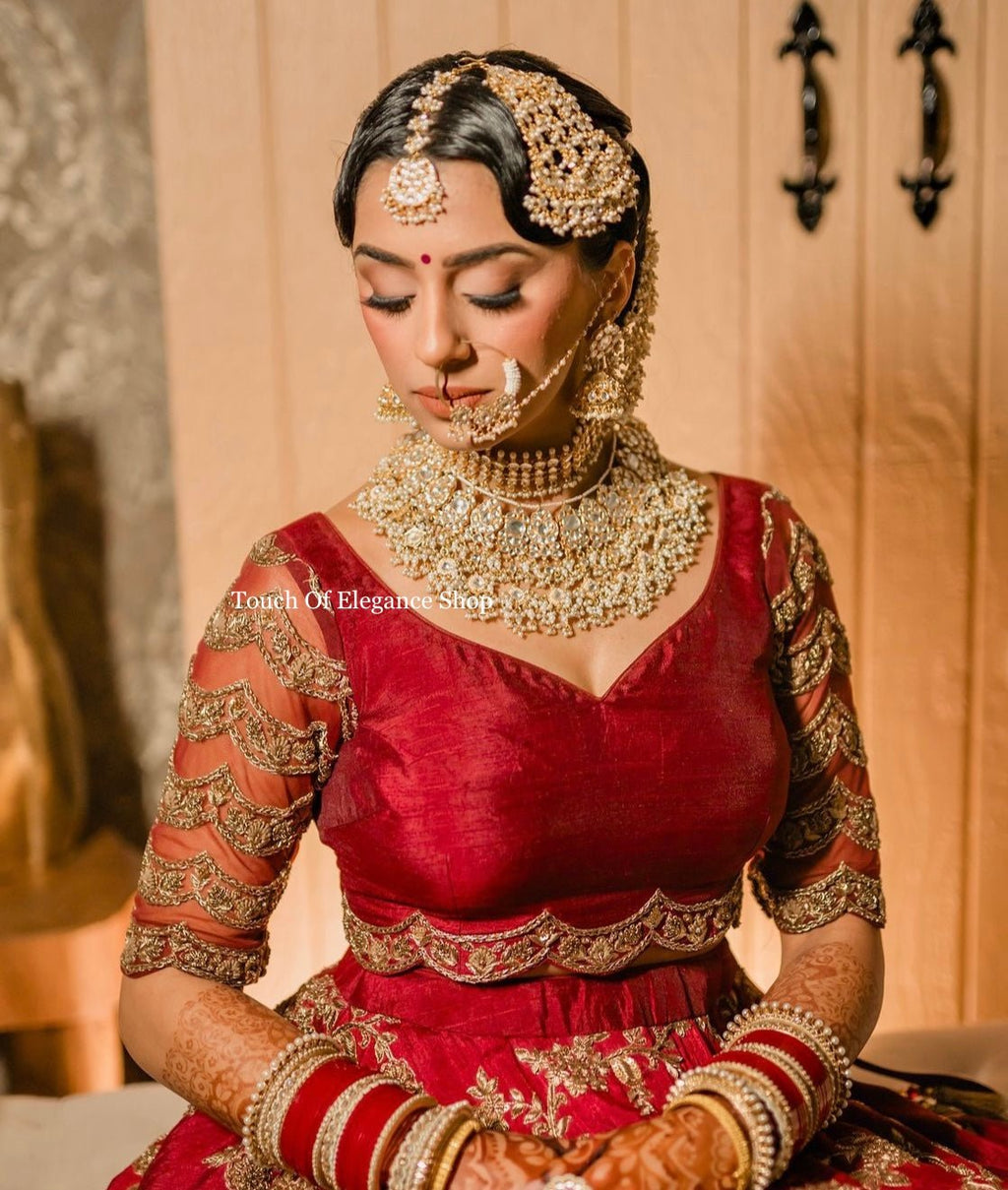 Kamal Pachi Kundan Bridal Set | Pre - order - Touch Of Elegance