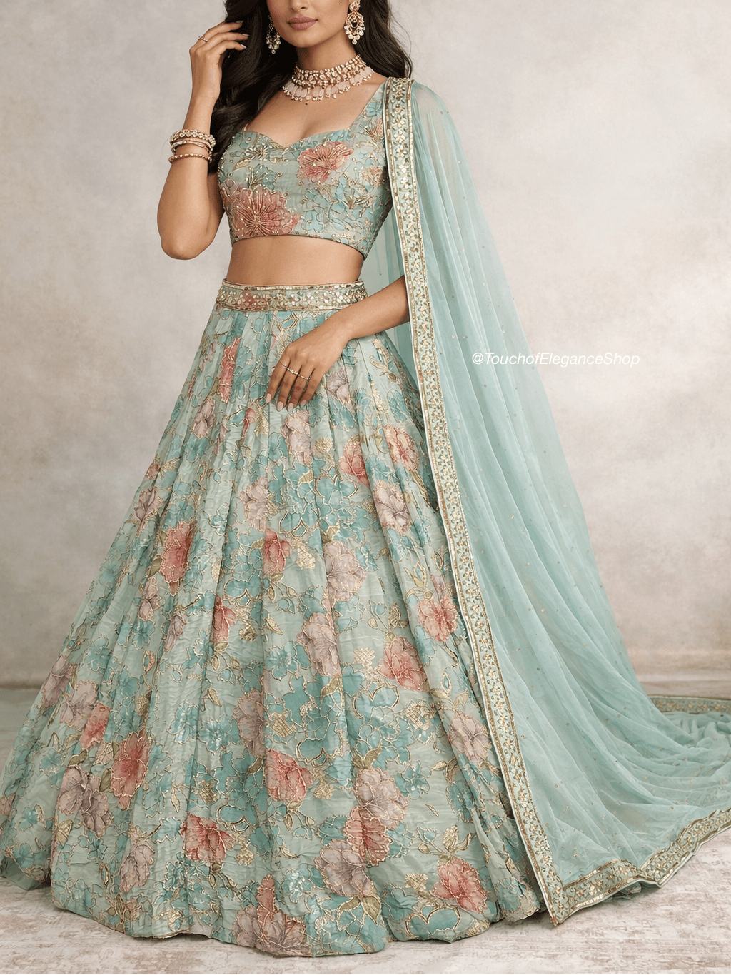 Karina Floral Lehenga - Touch Of Elegance