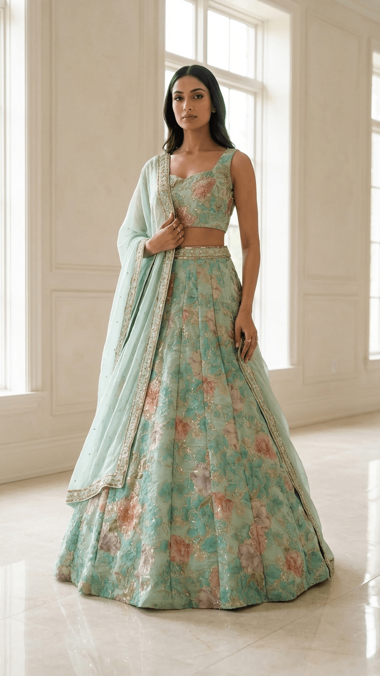 Karina Floral Lehenga - Touch Of Elegance