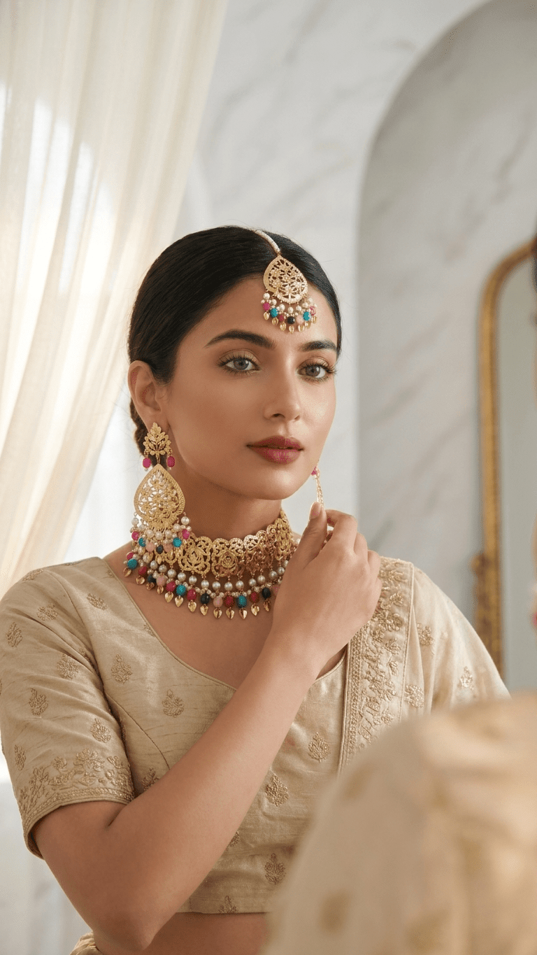 Kiran Pippal Patti Multi Set | Ready-to-ship - Touch Of Elegance