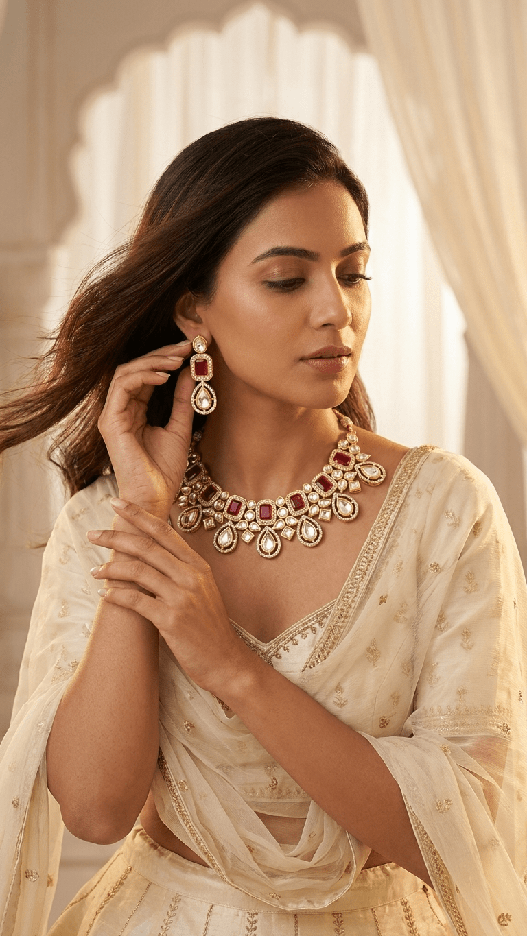 Kiran Set • Red | Ready-to-ship - Touch Of Elegance