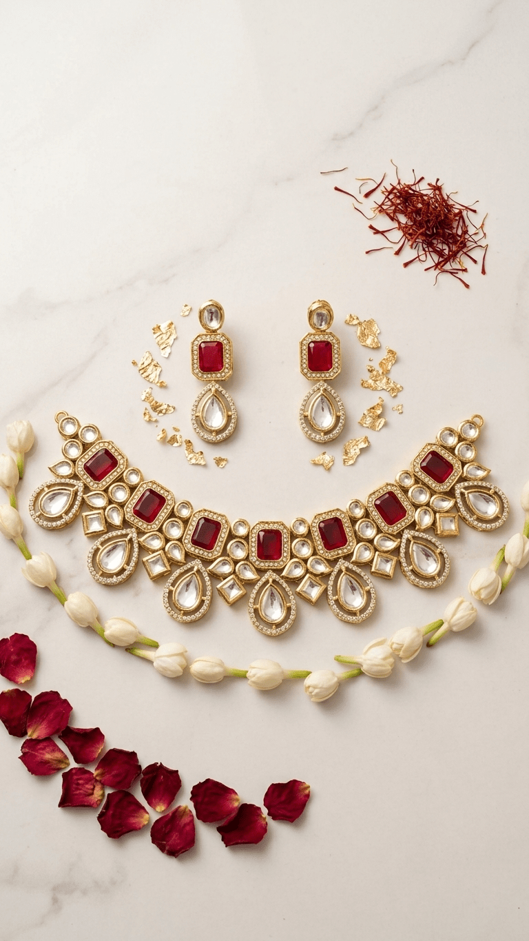 Kiran Set • Red | Ready-to-ship - Touch Of Elegance