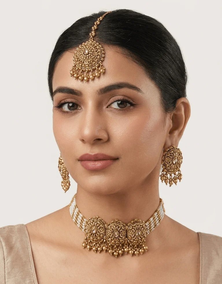 Leena Gold Set | Ready - to - ship - Touch Of Elegance