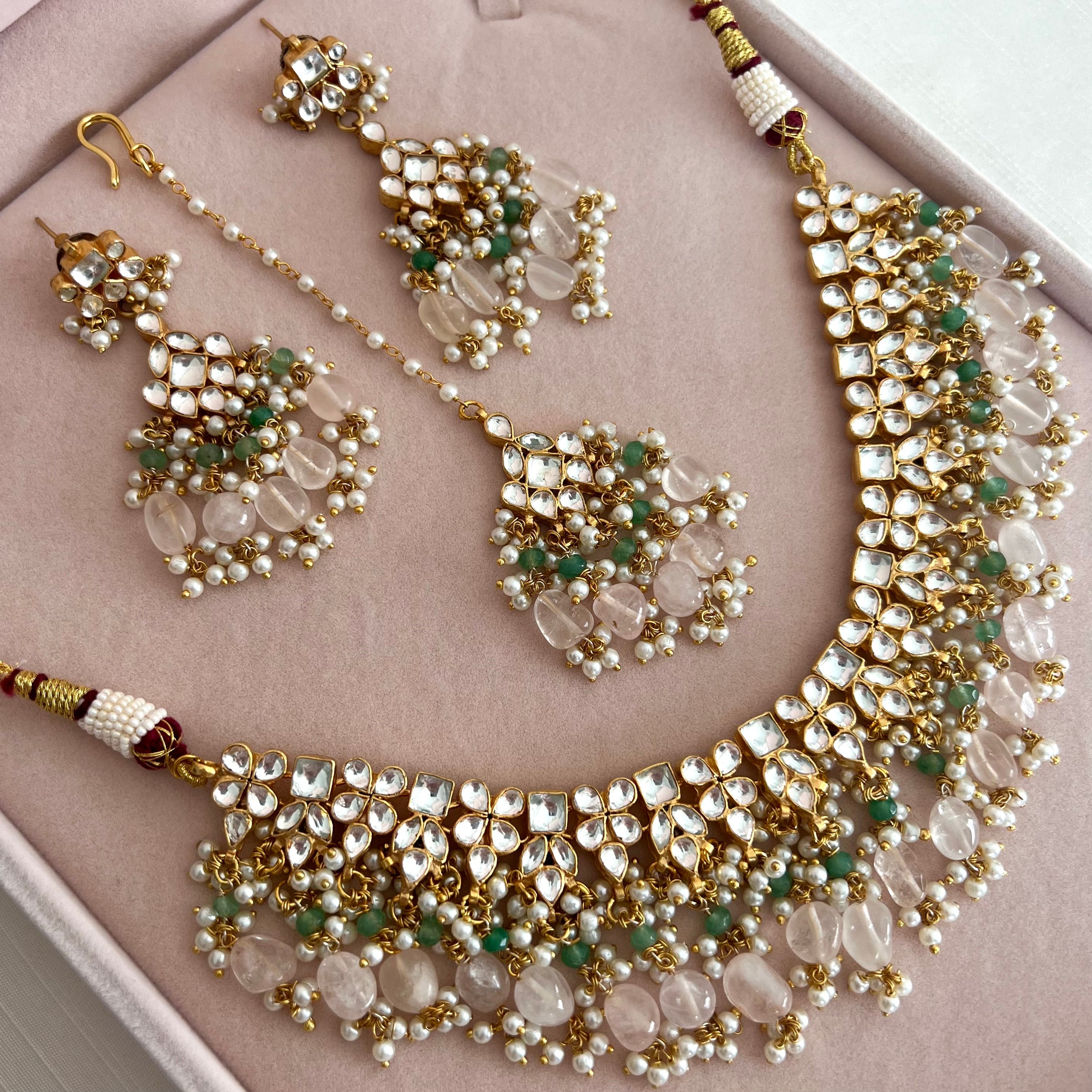 Lotus Kundan Set | Ready - to - ship - Touch Of Elegance
