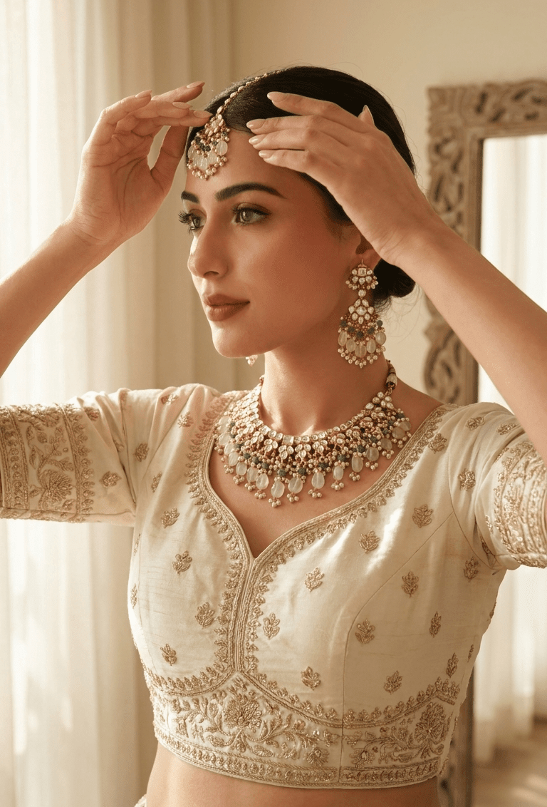 Lotus Kundan Set | Ready-to-ship - Touch Of Elegance