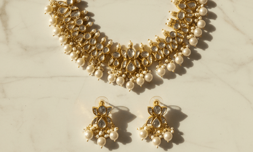 Madrid Pearl Set - Pachi Kundan | Ready - to - ship - Touch Of Elegance