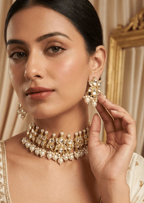 Madrid Pearl Set - Pachi Kundan | Ready-to-ship - Touch Of Elegance