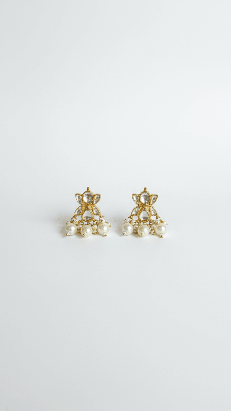 Madrid Pearl Set - Pachi Kundan | Ready - to - ship - Touch Of Elegance