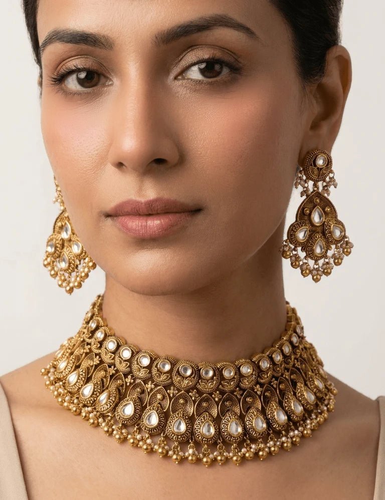 Mahima Gold Set | Ready - to - ship - Touch Of Elegance