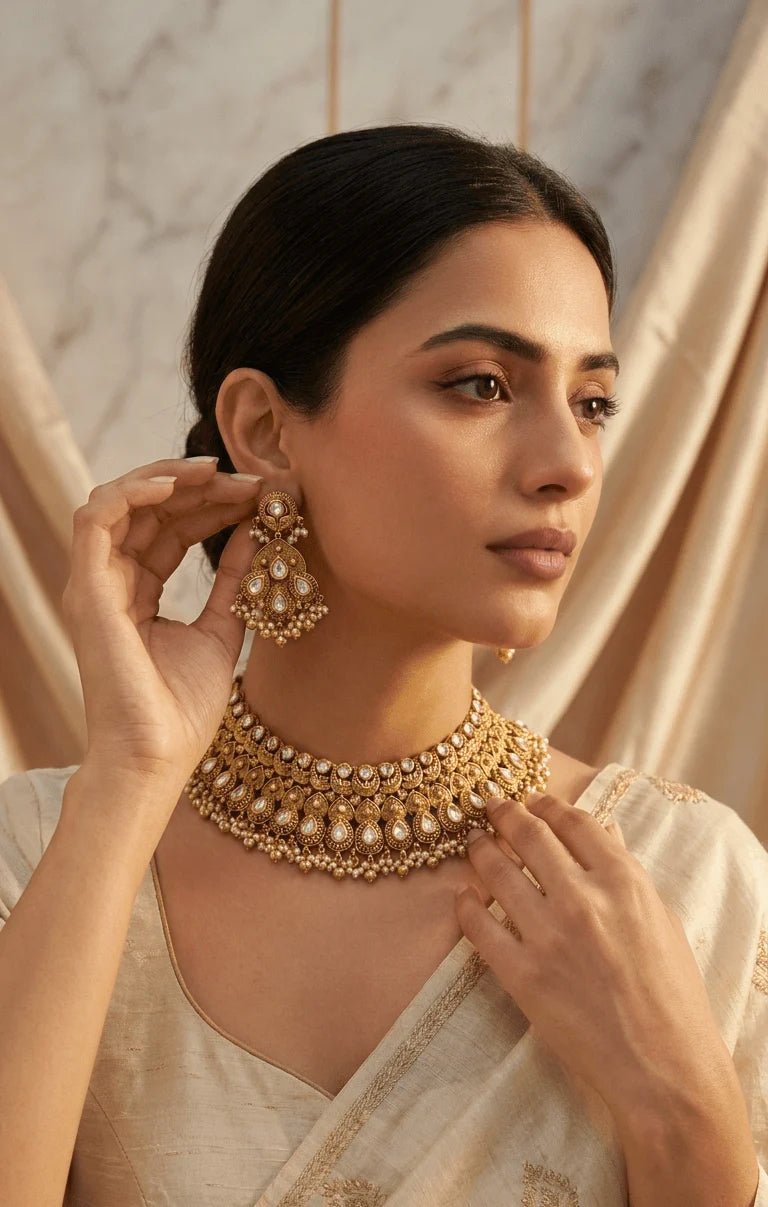 Mahima Gold Set | Ready - to - ship - Touch Of Elegance
