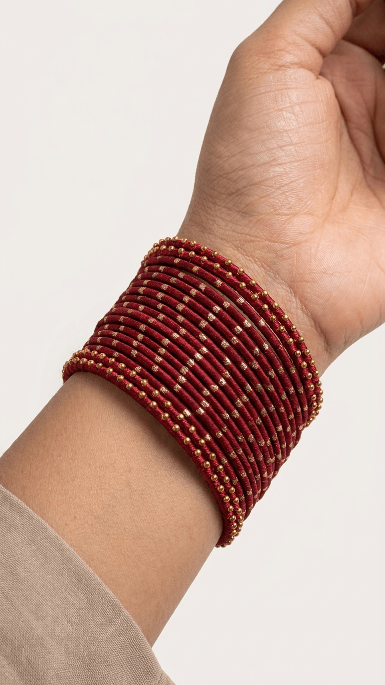 Maroon Bangle Set | Ready - to - ship - Touch Of Elegance