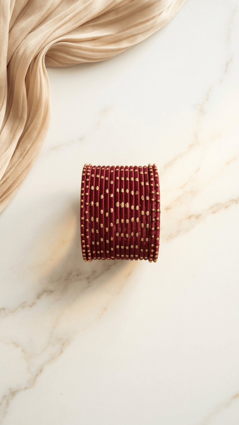 Maroon Bangle Set | Ready - to - ship - Touch Of Elegance