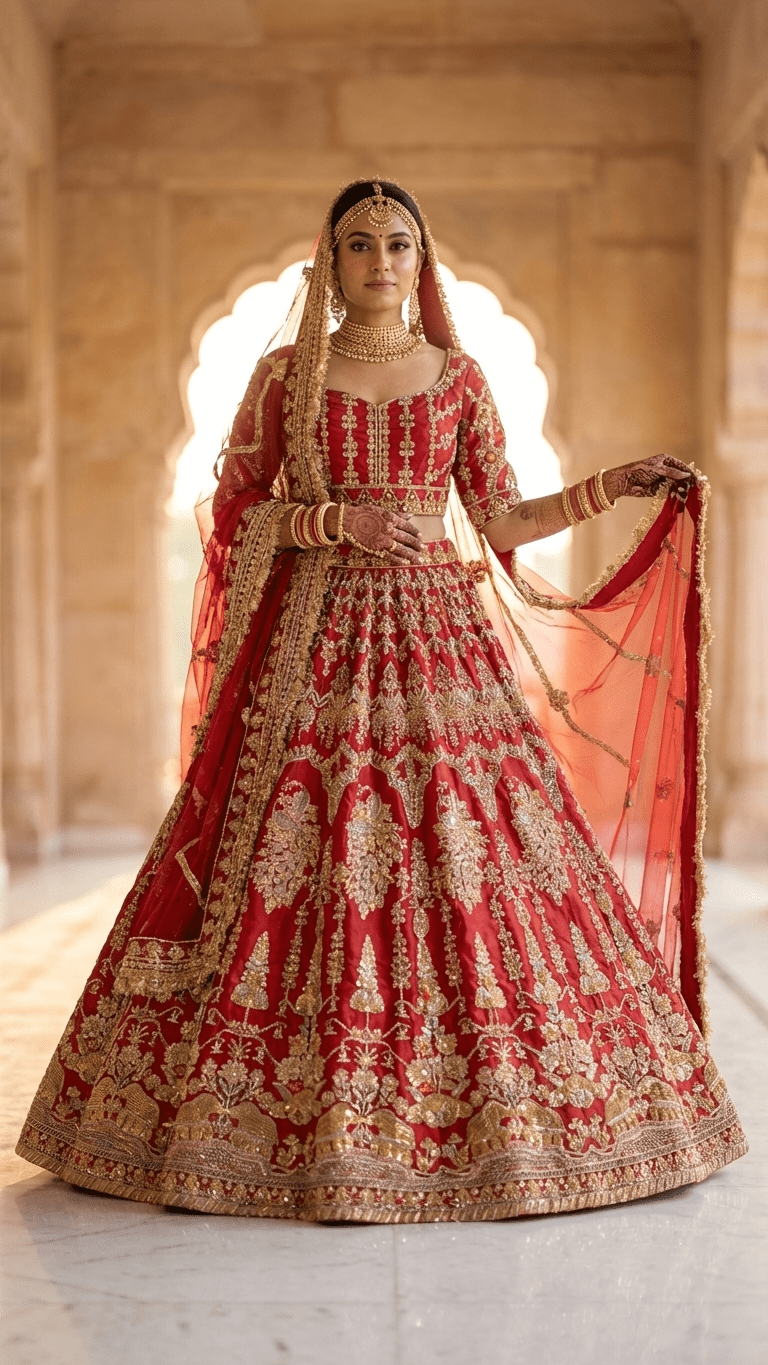 Mor Mahal Bridal Lehenga - Touch Of Elegance