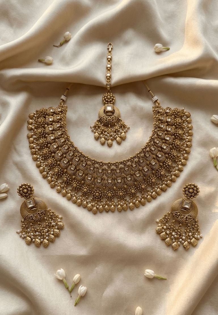 Naila Gold Set | Ready - to - ship - Touch Of Elegance