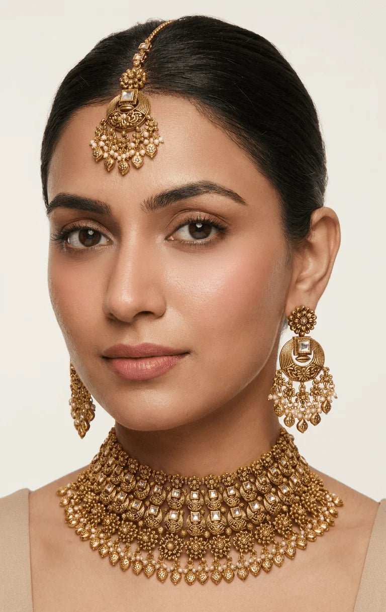 Naila Gold Set | Ready - to - ship - Touch Of Elegance