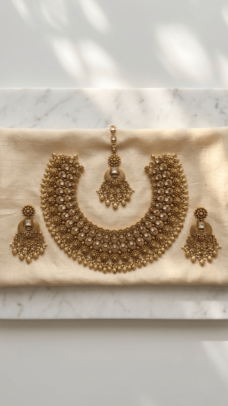 Naila Gold Set | Ready - to - ship - Touch Of Elegance