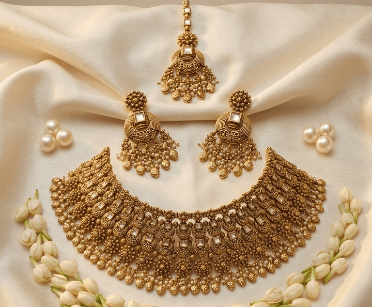 Naila Gold Set | Ready - to - ship - Touch Of Elegance