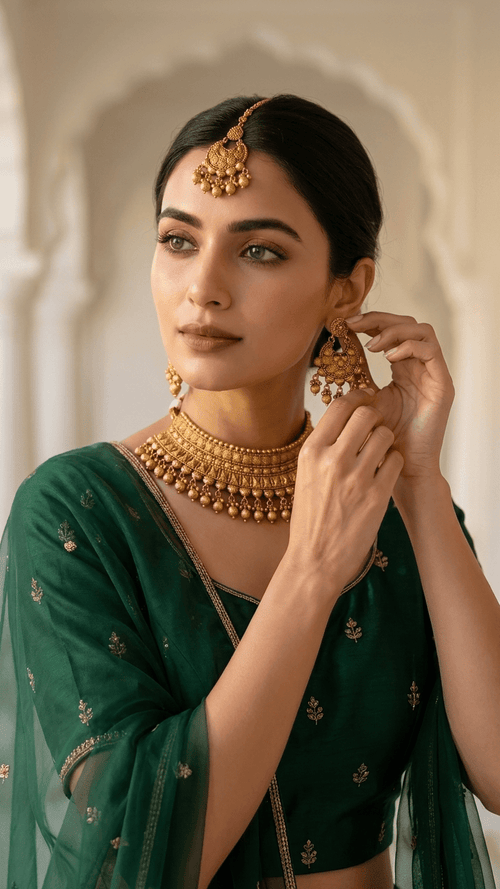 Naina Gold Set | Ready-to-ship - Touch Of Elegance