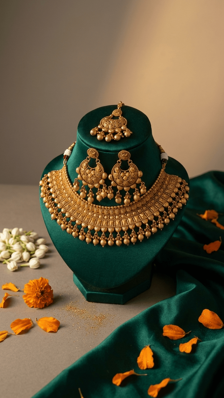 Naina Gold Set | Ready-to-ship - Touch Of Elegance