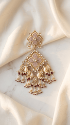 Nina Oversized Statement Earrings & Tikka Set - Ready - to - ship - Touch Of Elegance