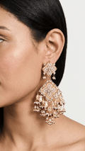 Nina Oversized Statement Earrings & Tikka Set - Ready - to - ship - Touch Of Elegance