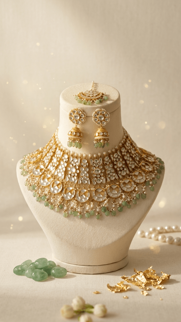 Nyla Kundan Set | Made-on-order - Touch Of Elegance