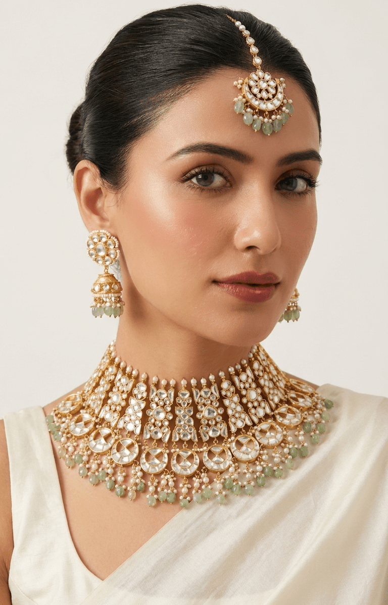 Nyla Kundan Set | Made-on-order - Touch Of Elegance