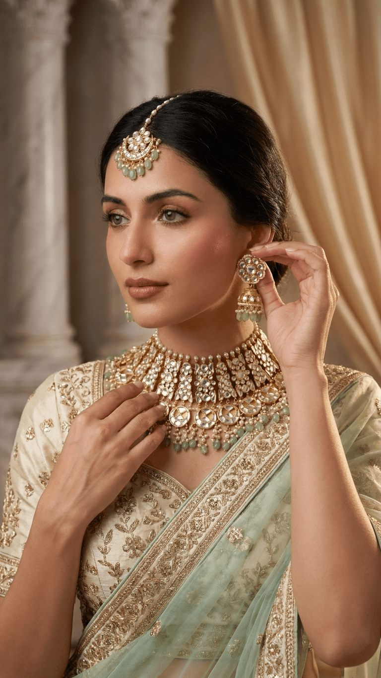 Nyla Kundan Set | Made-on-order - Touch Of Elegance
