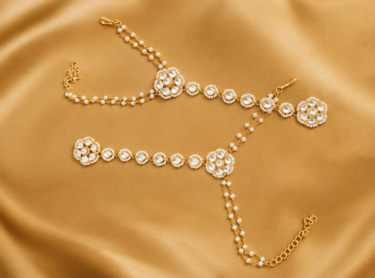 Pachi Kundan Haath Phool | Ready-to-ship - Touch Of Elegance