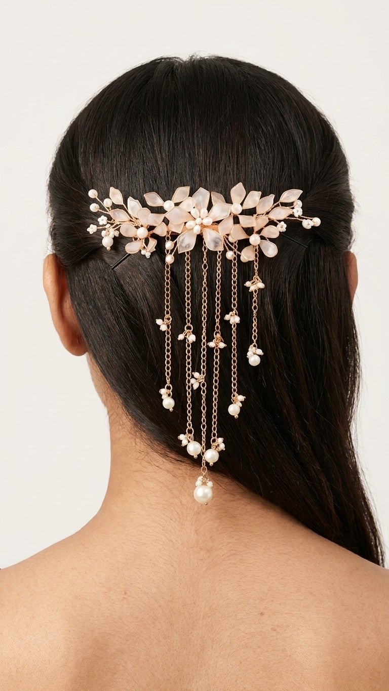 Peach Petal Hairpiece | Ready-to-ship - Touch Of Elegance