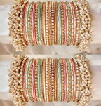 Pink and Sage Bangle Set | Ready - to - ship - Touch Of Elegance
