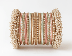 Pink and Sage Bangle Set | Ready - to - ship - Touch Of Elegance