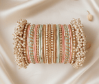 Pink and Sage Bangle Set | Ready - to - ship - Touch Of Elegance
