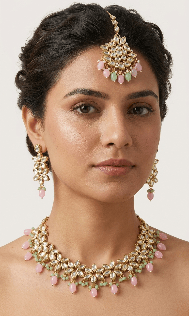 Pink & Green Lotus Set | Ready - to - ship - Touch Of Elegance