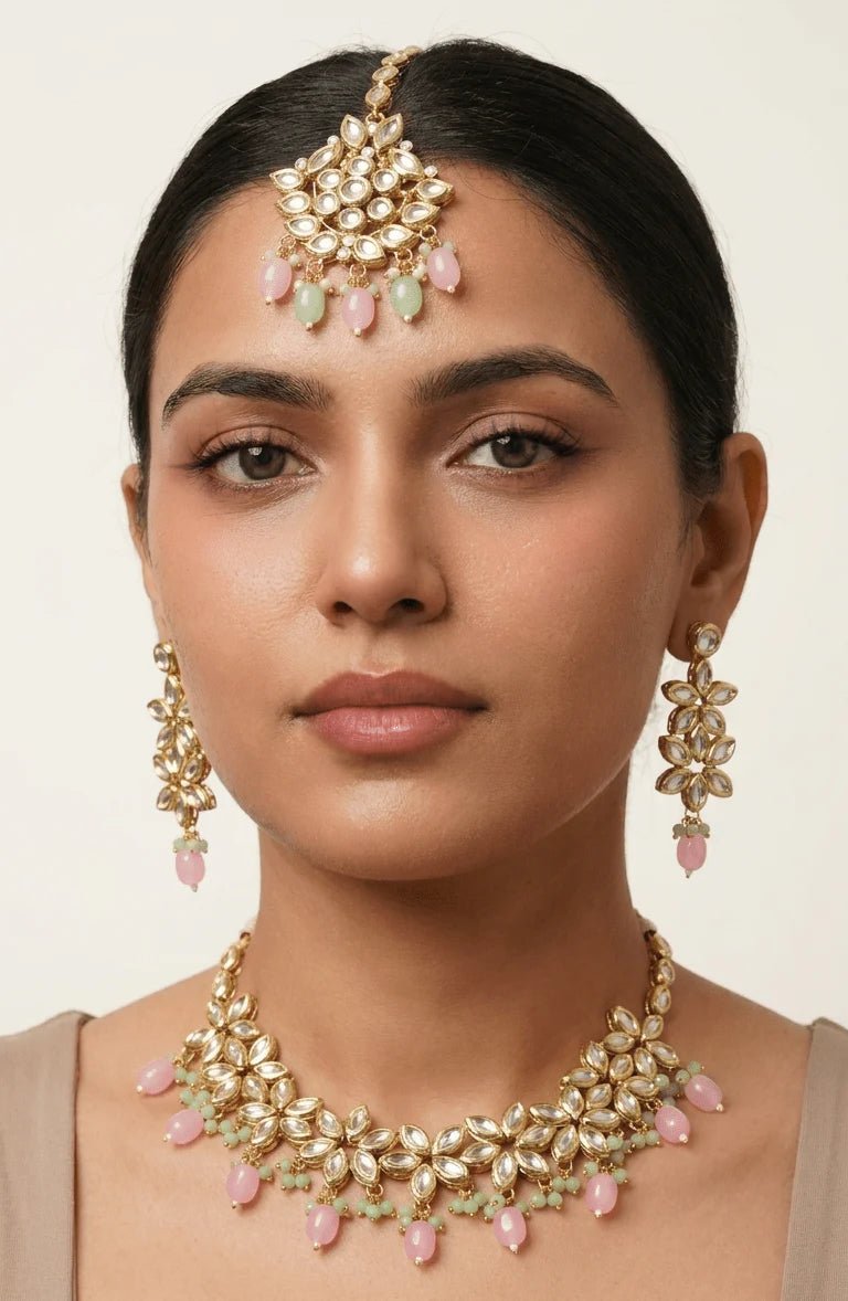 Pink & Green Lotus Set | Ready-to-ship - Touch Of Elegance
