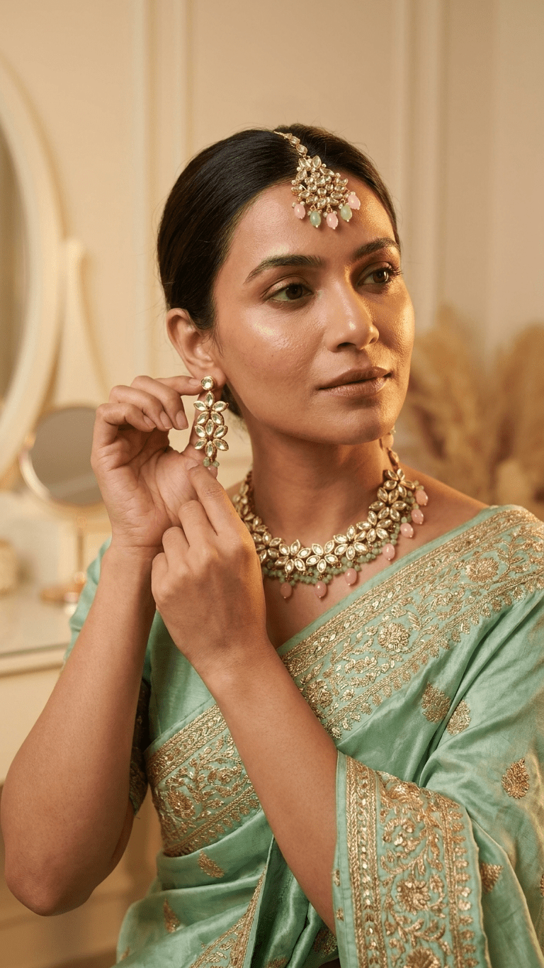 Pink & Green Lotus Set | Ready - to - ship - Touch Of Elegance