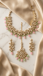Pink & Green Lotus Set | Ready - to - ship - Touch Of Elegance