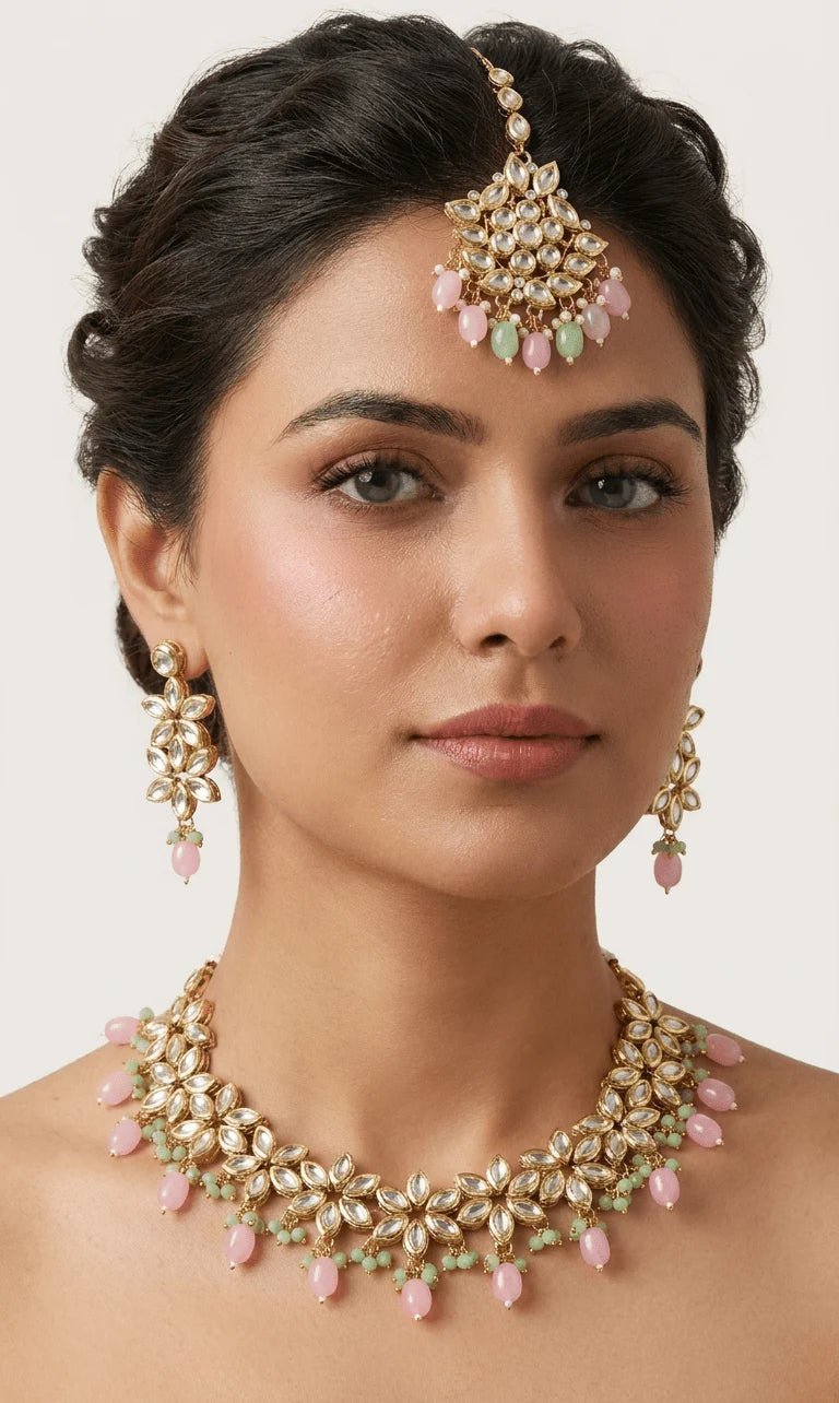 Pink & Green Lotus Set | Ready-to-ship - Touch Of Elegance