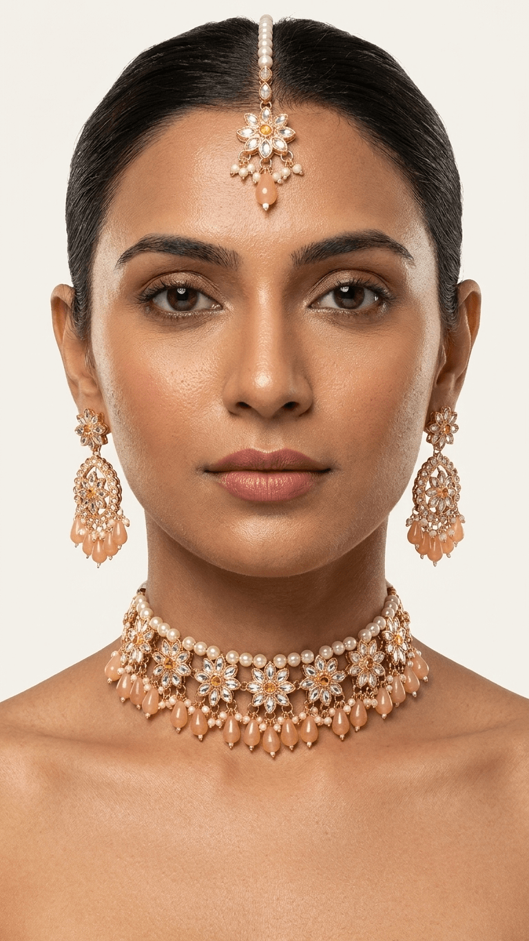 Piya Peach Set | Ready-to-ship - Touch Of Elegance