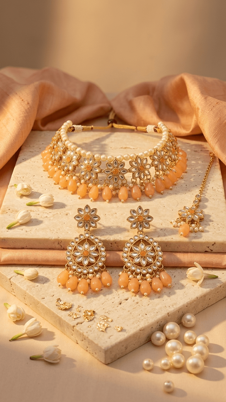 Piya Peach Set | Ready-to-ship - Touch Of Elegance