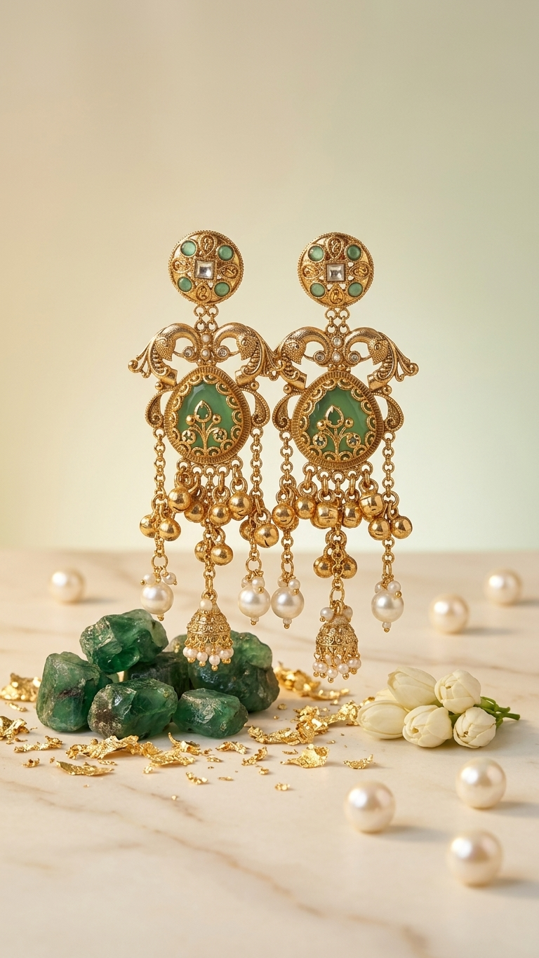Hania Earrings • Green | Ready-to-ship