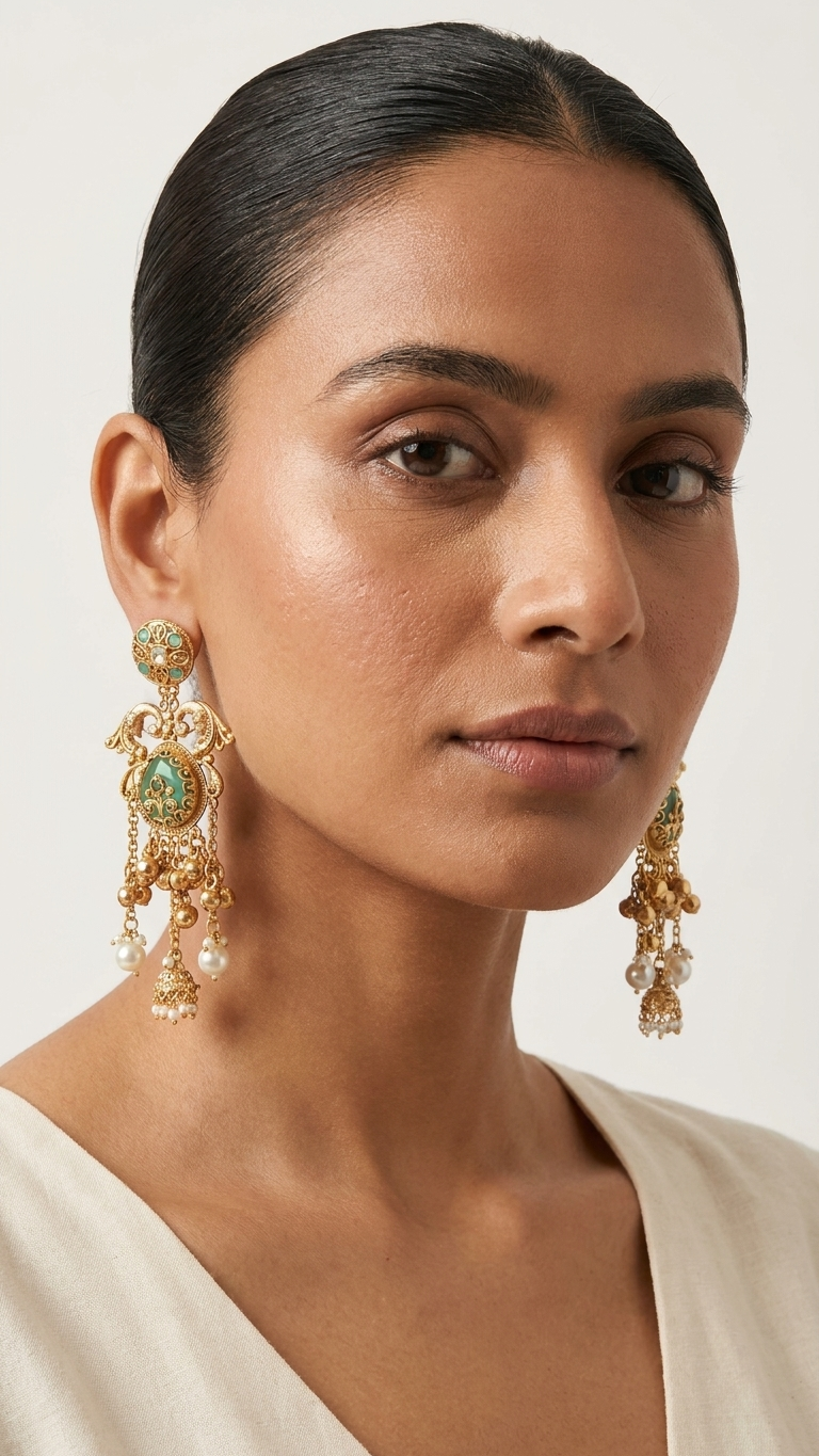Hania Earrings • Green | Ready-to-ship