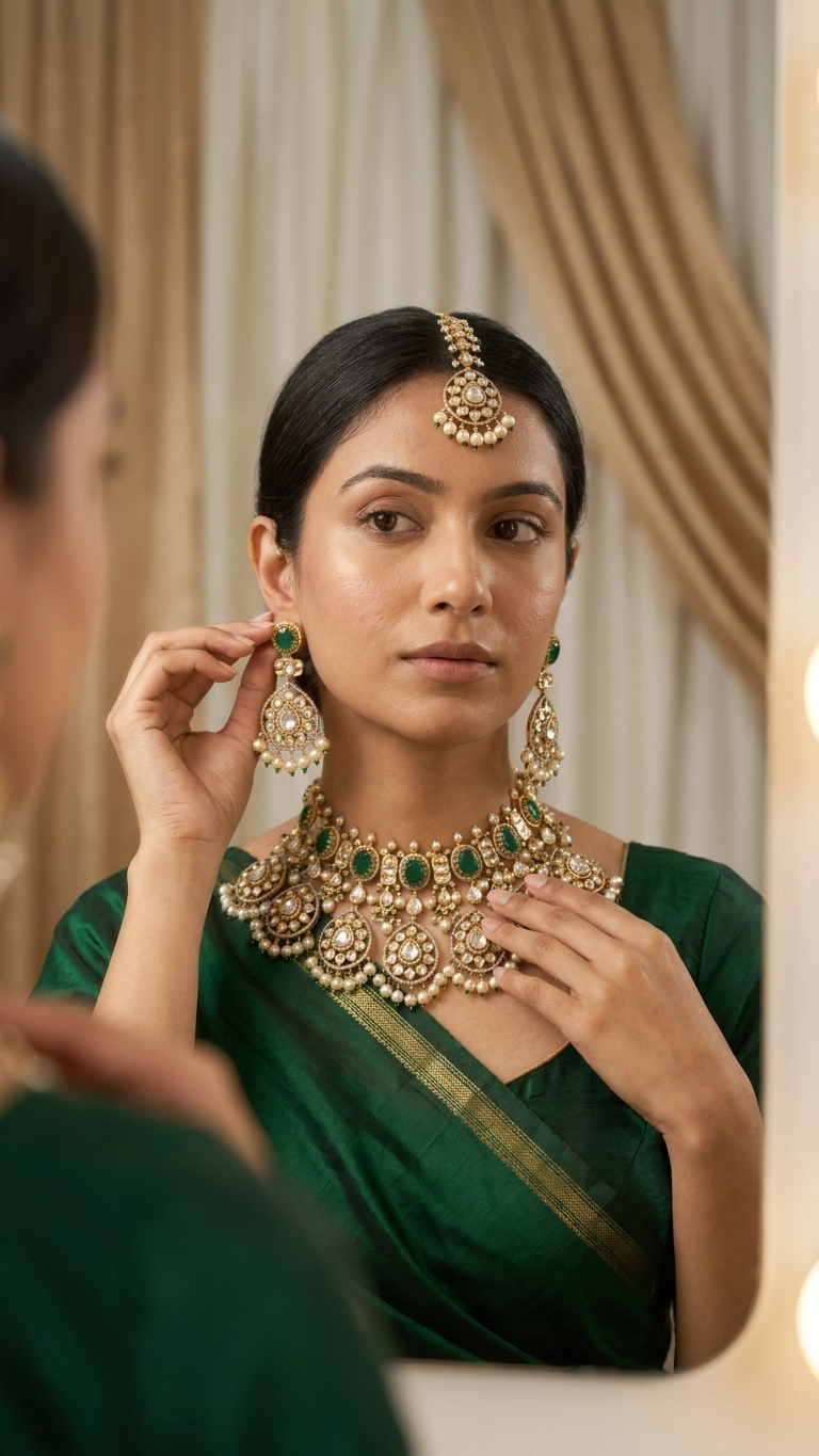 Mehal Emerald Set | Ready-to-ship