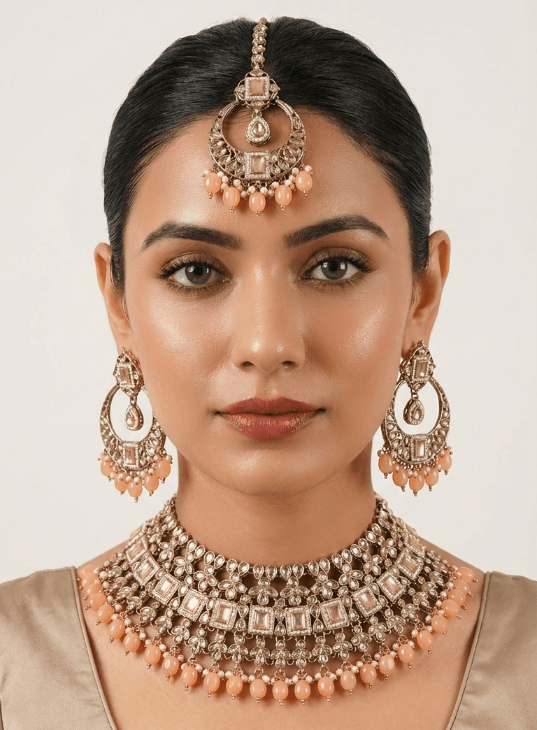 Pretty-in-Peach Set | Ready-to-ship - Touch Of Elegance