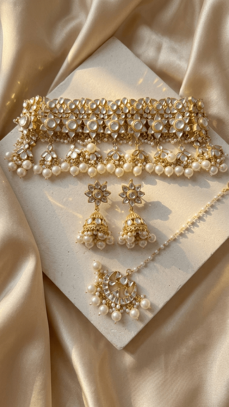 Priya Kundan Set | Ready - to - ship - Touch Of Elegance