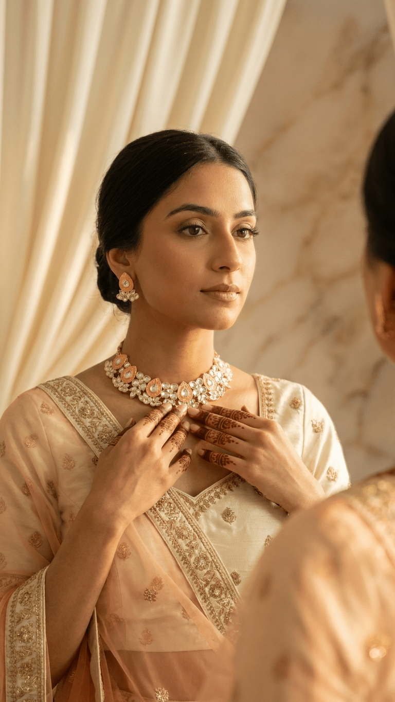 Priya Peach Set | Ready-to-ship - Touch Of Elegance